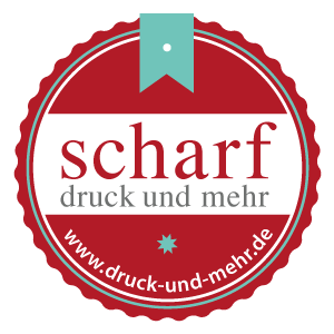 Home - scharf -druck und mehr Hochzeitseinladungen - rundes Logo